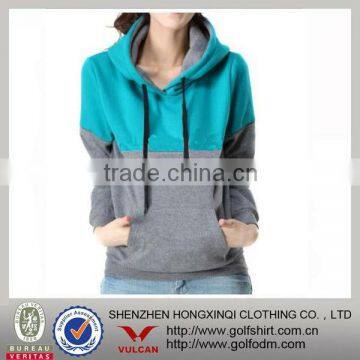 Hot sell matching design ladies slim fit pullover hoodies