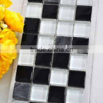 Black and White High Quality Glass Stone Mosaic Tile