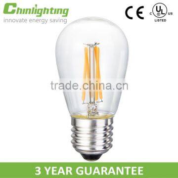 2016 China Hot Sell Product Clear Glass LED light S14 E12 E26 Decorative Dimmable Filament Light Bulb ST45