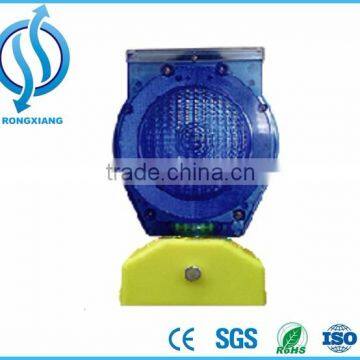 Blue color led flashing road safety solar traffic cone warning light