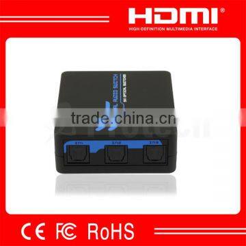 2014 New SPDIF Optical Audio Switch 3 to1With IR Remote Audio Swithcher Up to 40m With LED Indication