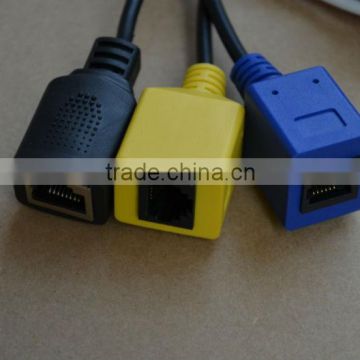 RJ11 RJ12 RJ45 male and female plug and socket molding extension cable