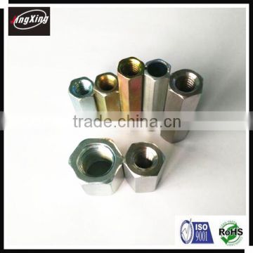 Custom carbon steel/brass long hex or round coupling nuts