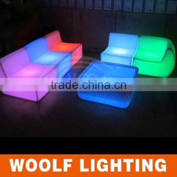 2014 waterproof color changing led illuminated single seat sofa