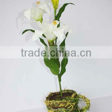 artificial lily flower in pot