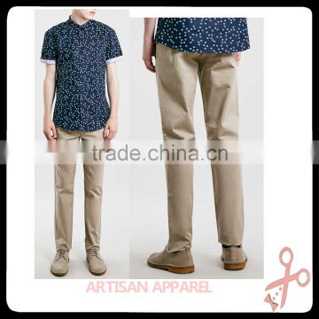 Wholesale Customized Men's Fashion Skinny Fit Casual Pants for men customized sexy cheap khaki chino cotton casual men's pants