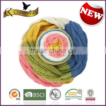 Charmkey crochet yarn sweet roll color gradient yarn wool scarf cake yarn