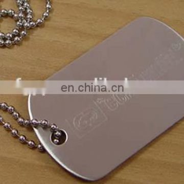 custom promotional metal blank dog tags chain