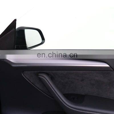 Carbon Fiber Front Door Panel Caps Car Door Trim For Tesla Model Y