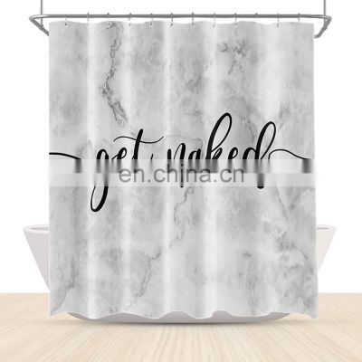 Get Naked Creative Custom Digital Printed Waterproof Shower Curtain with Hooks Hotel Bath Curtain