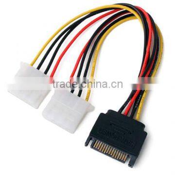 15 Pin SATA Male to 2 IDE Splitter Female Power Cable