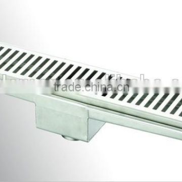 A Series Tiled On Flange Sloped Channel Base Linear Stainless Steel Shower Drain With Vertical Structural Siphon