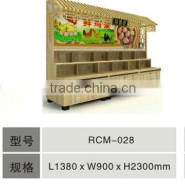 wooden display shelf new design supermarket wooden shelf for egg RCM-028