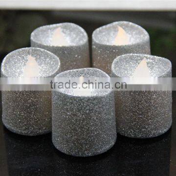 silver glitter christmas holiday decoration led mini candles