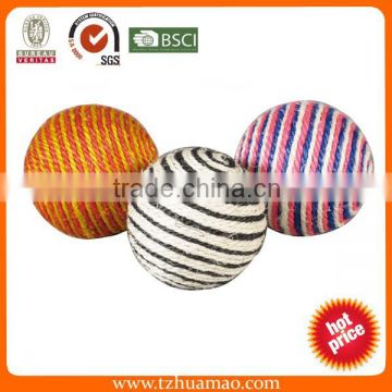hot simple smal sisall cat scratching ball from pet toy pet products manufacture Huamao