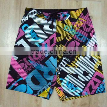 Kid's 100% Polyester Woven Printed Swim Shorts