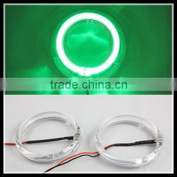 Auto LED headlight LED angel eyes 5W Cr.ee LED lamps halo rings 80mm Green led angel eyes halo rings