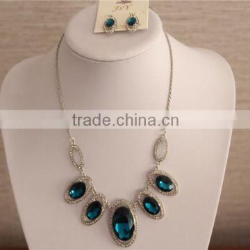 Factory Directly Fashion Necklace Sets,Rhinestone Necklace with earring jewelry Set