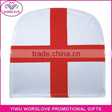 wholesale high quality polyester&spandex elastic car headrest cover,heat transfer printing car seat headrest flag