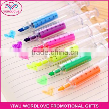 novelty bright colors injection shaped highlighters fluorescent marker pens for promotion