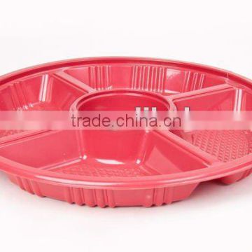 SM1-2102RED Disposable Plastic Divided Plate