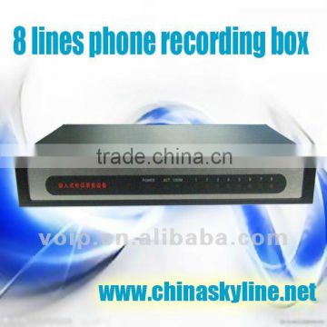 HOT SALE ! TYH636 / 8 lines phone recording system,voice recorder box ,work without power