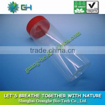 1L environmental 100%biodegradable clearly PLA bottle with lid for shampoo