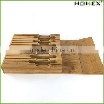 Quality & Elegant Bamboo Knife Block Knife Storage Tray Homex BSCI/Factory