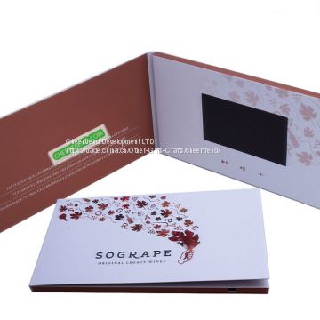 Promotional TFT Screen 4.3 inch lcd video greeting card, video brochure