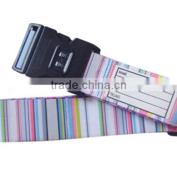 Flat Polyester Full color Luggage Belt With Name Tag For Sale
