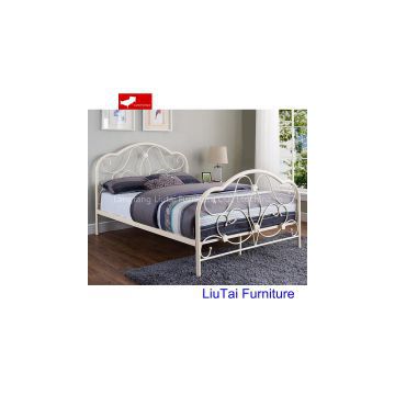 white metal bed iron steel bed sales