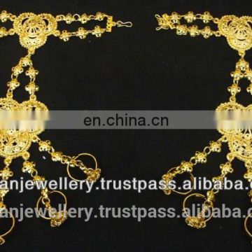 Gold plated bridal chain bracelet manufacturer, gold plated wedding bracelet exporter