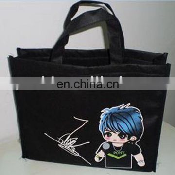 High quality black shopping bag,non-woven bag