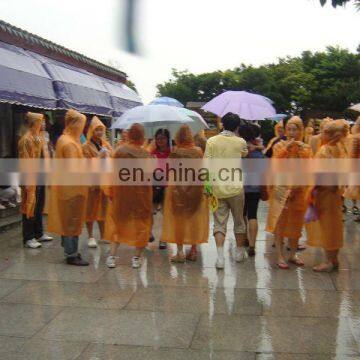 PROMOTIONAL PLASTIC RAINCOAT WITH SLEEVES DISPOSABLE RAINCOAT