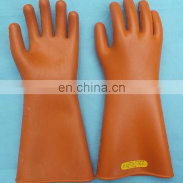 25kv natural rubber orange color dielectric safety Gloves