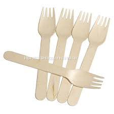 Disposable wooden tableware FSC certified Wooden forks woodable cutlery sets