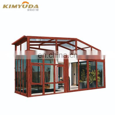 JYD Aluminum Alloy Cover Frame Modern Glass Houses Veranda Sunroom With Tempered Glass