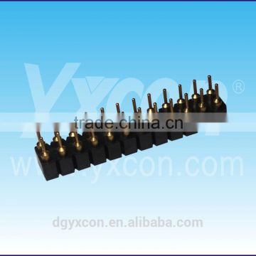 High quality 2.54mm pitch single layer dual row straight round female header connector