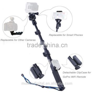 Smatree SmaPole Y1 Telescopic Handheld Selfie Pole / Monopod + Tripod Mount + WiFi Remote ClipCase for GoPro Hero 4