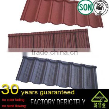chengfeiya factory hot selling materials 1340mm long sand coated colored metal roofing tiles