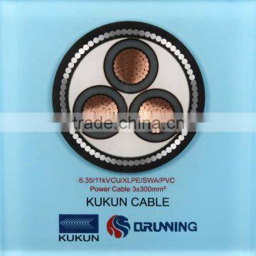 6.35/11kV CU/XLPE/SWA/PVC power cable