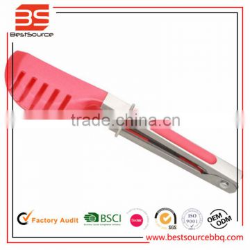 Cooking utensil silicone coated locking food serving tongs,stainless steel whiskey stones with tongs