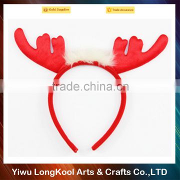 Yiwu factory wholesale kids party headband red reindeer christmas headband