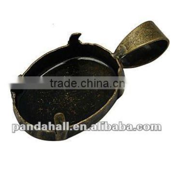 Brass Cabochon Settings, Jewelry Findings Factory(KK-H214-AB)