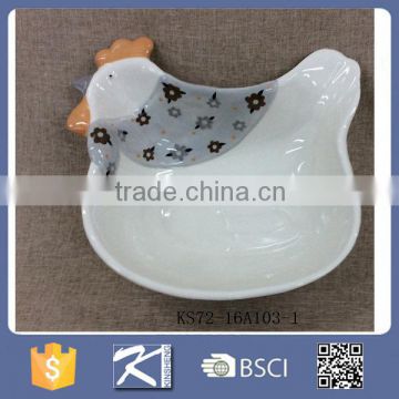 wholesale 3D rooster shape stoneware eco-fiendly bowl