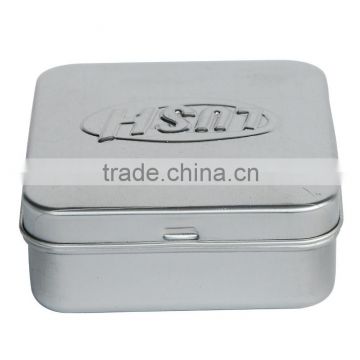 Square shape box for soap metal tin box with hinge