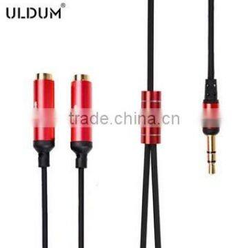 Uldum brand 3.5 mm Male to 2 Female Y Splitter Headset Earphone Headphone Audio Cable