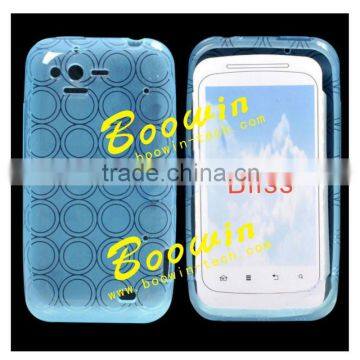 blue Soft TPU Gel Crystal Jelly Case Cover For HTC bliss s510b