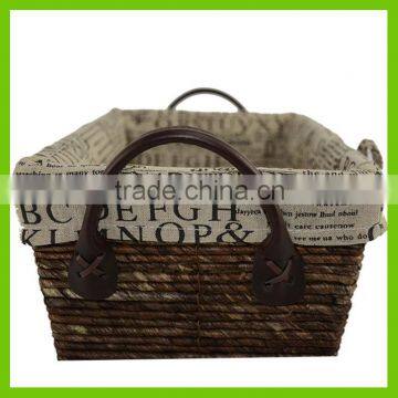 Storage basket, made of maize, fabric, W/lid, for household, various colors/sizes available