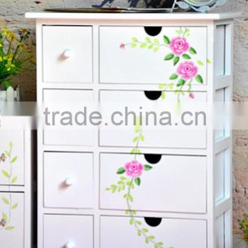 Multicolor 4 drawers Paulownia solid wood living room cabinet with high quality